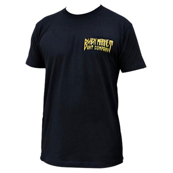 Times Up Yellow Hourglass and Skulls Men's Black Tattoo Art Tee S-M-L-XL-2XL - Picture 4 of 5